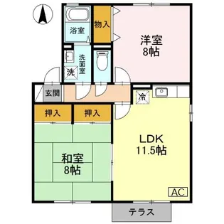 ウィンディビレッジ B棟【1階】の間取り