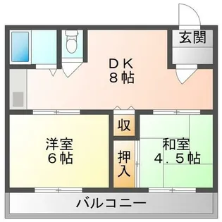 サンライズ野里【4階】の間取り