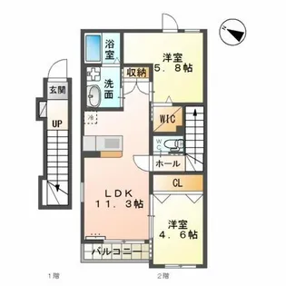 ヴェルジュ菅原【2階】の間取り