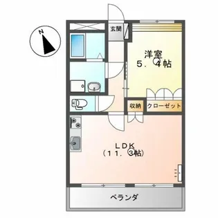 ボンヌール植田【3階】の間取り