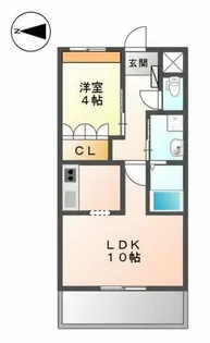 フルーリール・アン【1階】の間取り