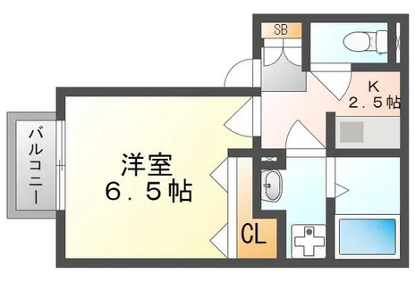 パセオ御堂町【2階】の間取り