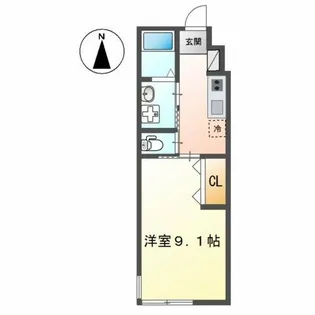 ポルトボヌール【1階】の間取り