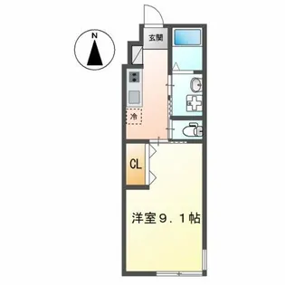 ポルトボヌール【2階】の間取り
