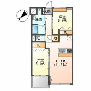 Prestige del 西海岸【4階】の間取り