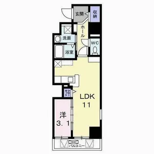 シェーナ下到津【4階】の間取り