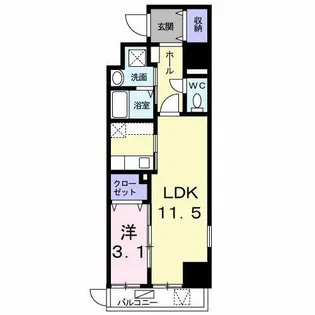 シェーナ下到津【1階】の間取り