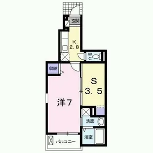 ラインハイム足立山A【1階】の間取り