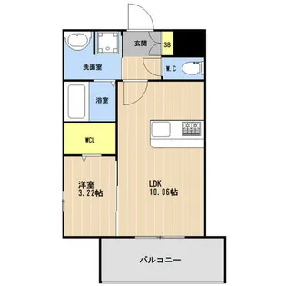 LIBTH姪浜駅前【0301号室】の間取り