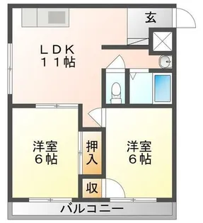 グリーンスクエア三ツ島【4階】の間取り