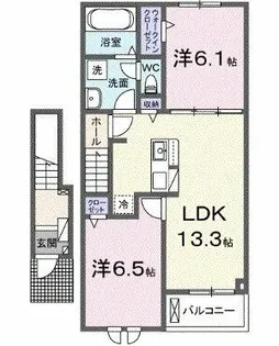 パークサイド小倉東Ⅰ【2階】の間取り