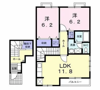 リバーサイド 広徳【2階】の間取り