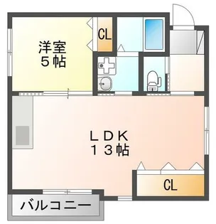 リッツ五月田【1階】の間取り