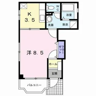 リブェール嵐山【1階】の間取り