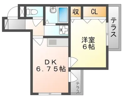 ハイツ中道【1階】の間取り