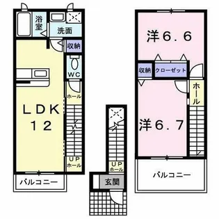 ユニメゾン葛原B【2階】の間取り