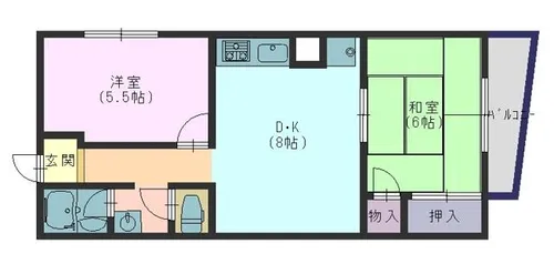日晃マンション分譲貸R【5階】の間取り