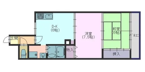 日晃マンション分譲貸R【4階】の間取り