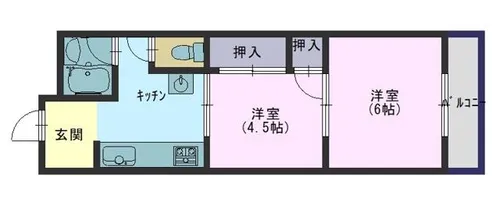 日晃マンション分譲貸R【4階】の間取り