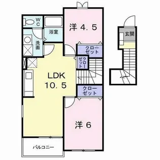 ダンケ吉志【2階】の間取り