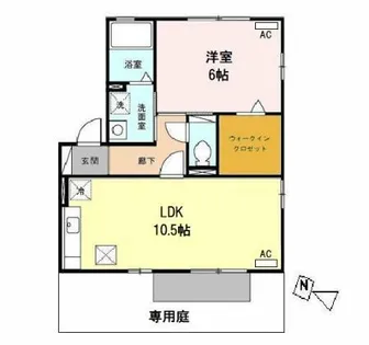 パルティール大高 B【101号室】の間取り