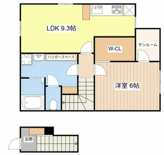 クレスト平方【102号室】の間取り