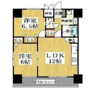 ブリリアン夕陽丘【9階】の間取り