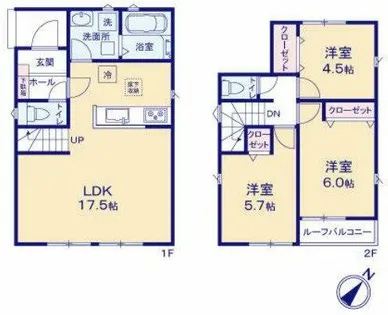 愛知県豊橋市多米中町2丁目【一戸建】の間取り