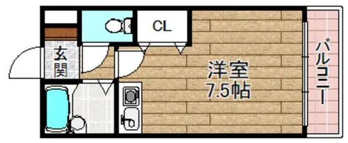 高槻クリスタルビル【407号室】の間取り