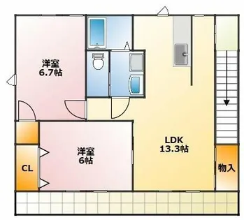 セントレアハイツナカムラ【201号室】の間取り