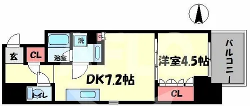 ザ・パークハビオ堂島【9階】の間取り