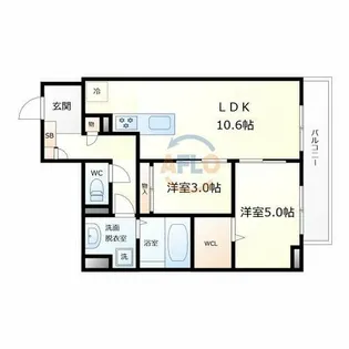 セジュール関目【1階】の間取り