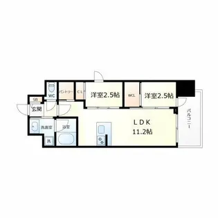 セレニテフラン梅田【14階】の間取り