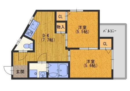 バンブス守口【2階】の間取り