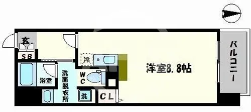 アスリート本町西【8階】の間取り