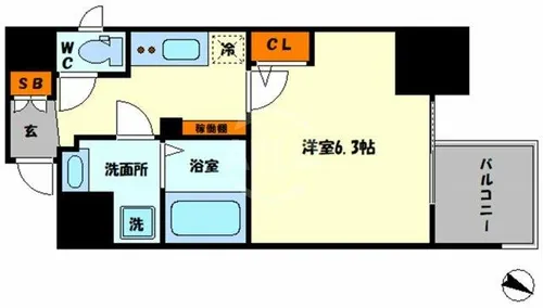 アクアプレイス江戸堀【7階】の間取り