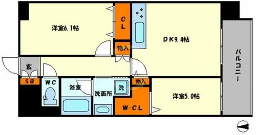 ベリー海老江【3階】の間取り