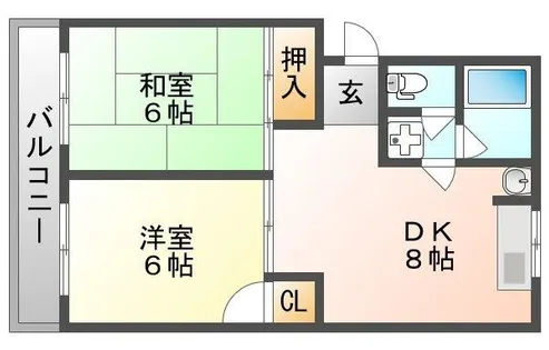 山一寿ハイツ【4階】の間取り