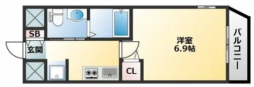 M’プラザ小阪駅前【4階】の間取り