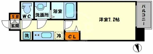 メインステージ大阪福島【5階】の間取り