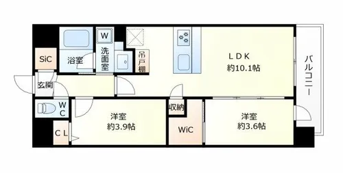 アーバネックス大阪天満宮Ⅱ【2階】の間取り
