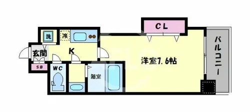Luxe玉造Ⅱ【2階】の間取り