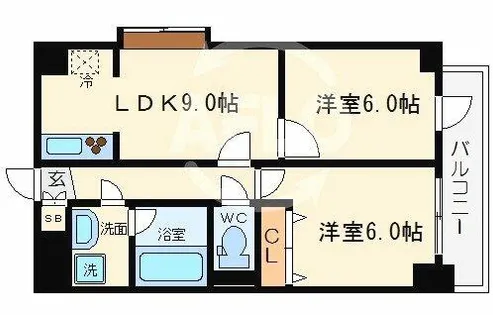 BGC難波タワー【6階】の間取り
