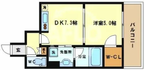 レジディア心斎橋ウエスト【11階】の間取り
