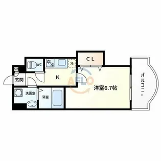 Luxe田辺【8階】の間取り