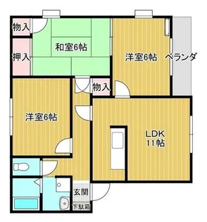 クイーンズコートA棟【202号室】の間取り