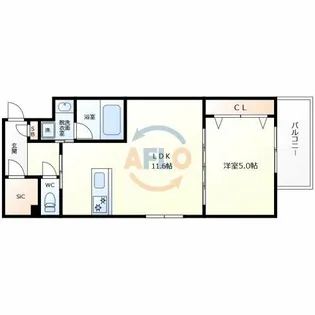 estageo北田辺【1階】の間取り