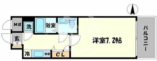 アドバンス上町台ラシュレ【1203号室】の間取り