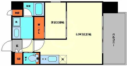 プレジオ弁天町ASIAN【9階】の間取り