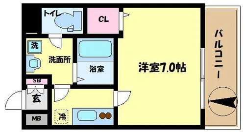 フォーリアライズ大正ソーレ【3階】の間取り